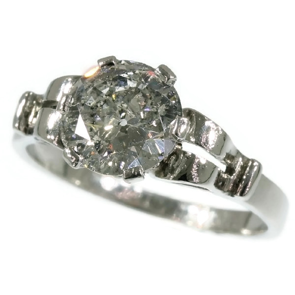 Estate old European cut diamond engagement ring platinum